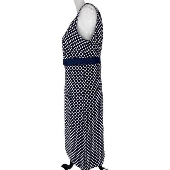Apart Women's Navy Polka Dot Sleeveless Business Preppy Sheath Dress Size 6/C36 - Picture 5 of 9